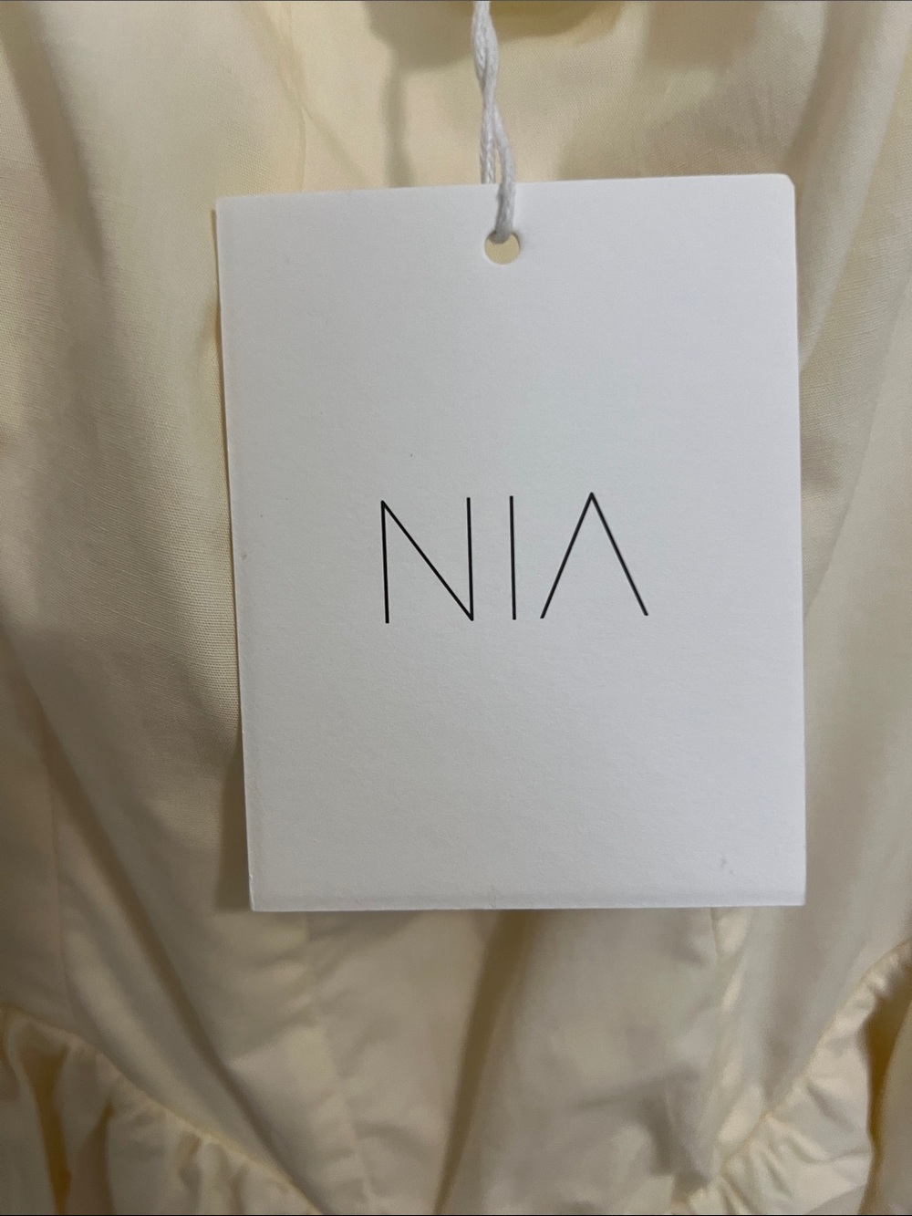 NIA Cream Cotton Cocktail dress with Scoop Neck - Picture 3 of 5